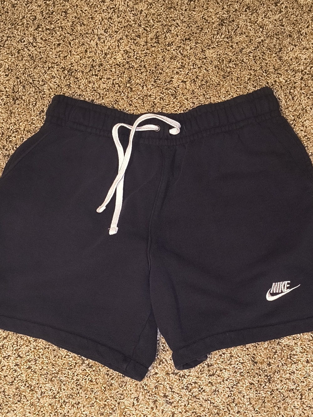 Nike Black Kids Shorts with White Drawstring